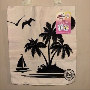 2/$30 Canvas Tote Bag with Palm Tree Design